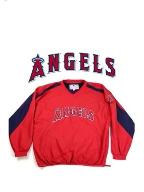 Mens  MLB Los Angeles Anaheim Angeles Baseball ⚾️ Pullover Windbreaker‎ M